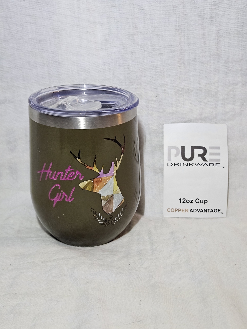 PURE Antimicrobial 12oz Hunter Girl Tumbler